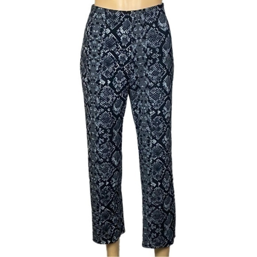 LEITH grey & black snakeskin design, straight leg, high waist pants. Medium. EUC